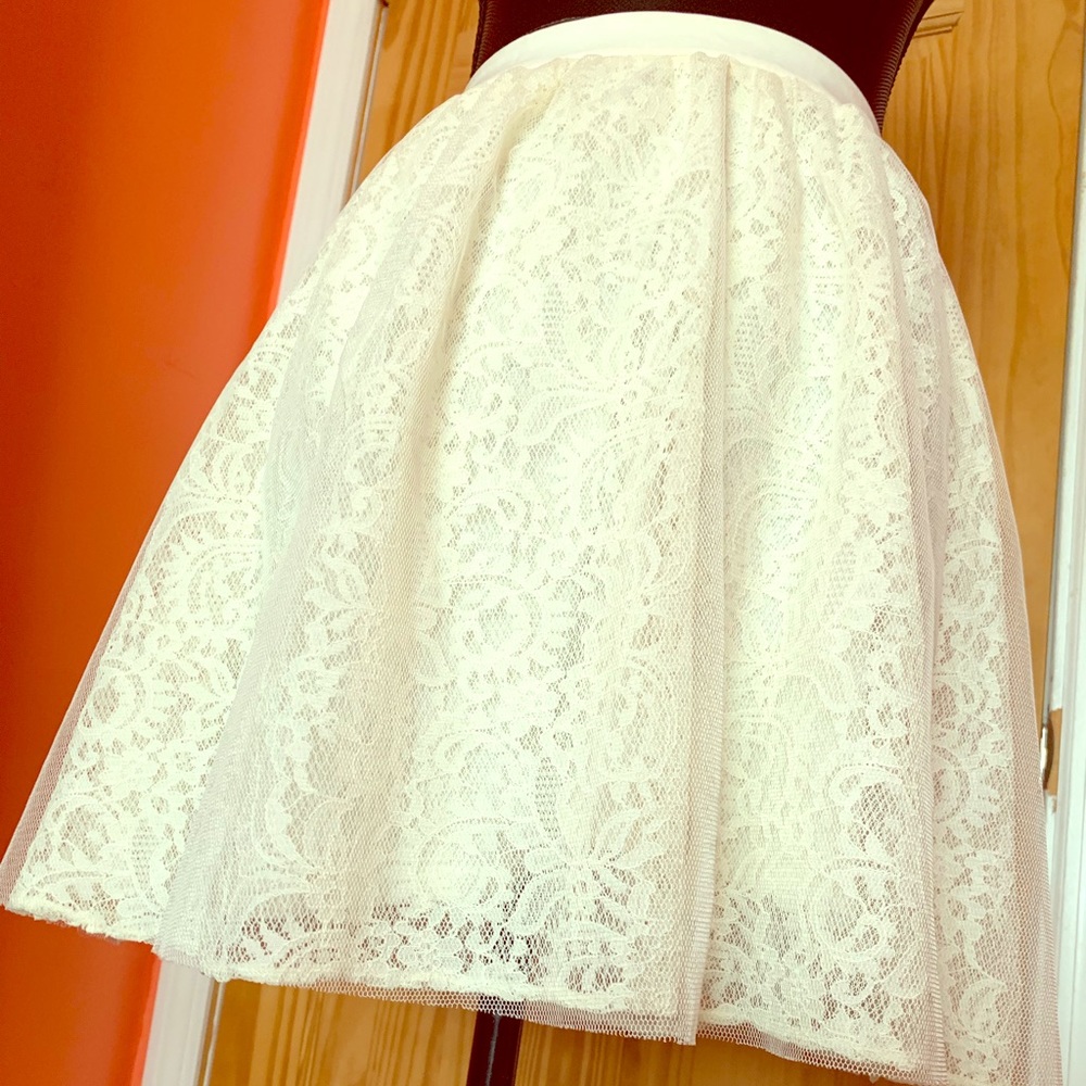 Lace tulle cocktail skirt